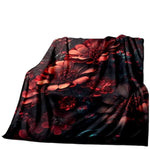 Red Floral Throw Blanket