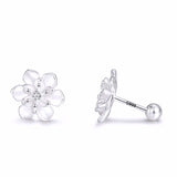 Sterling Silver Lotus Flower Earrings