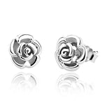 Silver Rose Stud Earrings