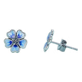 Earrings Blue Flower