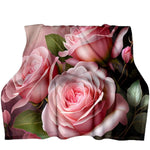 Pink Rose Throw Blanket