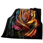 Rainbow Rose Throw Blanket