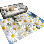 White Floral Area Rug