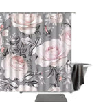 Gray Floral Shower Curtain