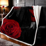 Rose Fleece Throw Blanket