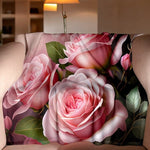 Pink Rose Throw Blanket