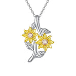 Silver Sunflower Necklace