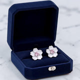 Sakura Stud Earrings Close Up View