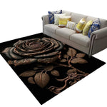 Black Floral Area Rug