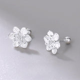 Sterling Silver Lotus Flower Earrings