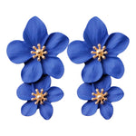 Blue Flower Dangle Earrings