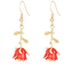 Red Rose Drop Earrings