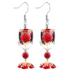 Rose Wine Earrings