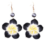 Black Flower Earrings from Hawaii