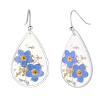 Pressed Flower Teardrop Earrings