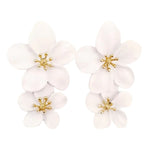 White Flower Dangle Earrings