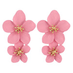 Pink Flower Dangle Earrings