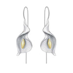 Calla Lily Drop Earrings (Silver)