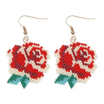 Rose Beaded Earrings