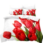 Red Flower Duvet Cover