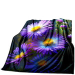 Purple Floral Throw Blanket