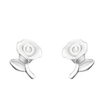 Sterling Silver Rose Stud Earrings