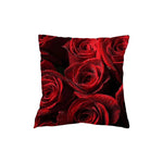 Red Floral Throw Pillow