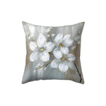 Gray Floral Throw Pillow