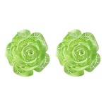 Green Rose Earrings 