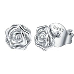 Sterling Silver Rose Earrings