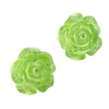 Green Rose Earrings (Stud)