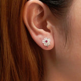 Shell Flower Earrings on Ear