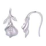 Silver Calla Lily Earrings Side View