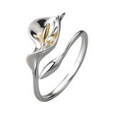 Silver Calla Lily Ring