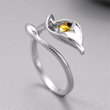 Silver Calla Lily Ring Front View