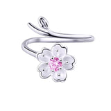 Silver Cherry Blossom Ring