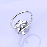 Silver Cherry Blossom Ring Back View