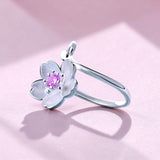 Silver Cherry Blossom Rings