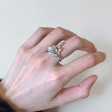 Silver Lily Ring on Finger