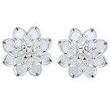Silver Lotus Earrings