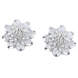 Silver Lotus Earrings Details