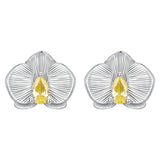 Silver Orchid Earrings