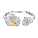 Silver Orchid Ring