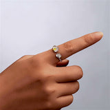 Silver Orchid Ring on Finger