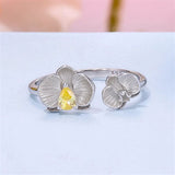 Silver Orchid Rings
