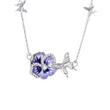Silver Pansy Necklace