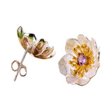 Silver Poppy Earrings Back View