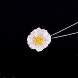 Silver Poppy Necklace with Chain