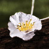 Silver Poppy Necklace with Pendant