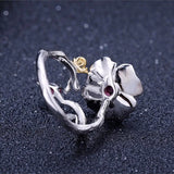 Silver Poppy Ring Back View